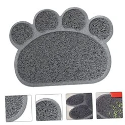 Hohopeti 2pcs Cat Mat Cat Litter Mat Dog Training Pads Puppy Washing Mat Anti-Skid Dog Pad Cat Drinking Bowl Pad PVC Food Mat Small Animals PVC Grey Water Proof Pet Feeding Mat Cat Food Pad -Purritos Shop 51YStkpffZL