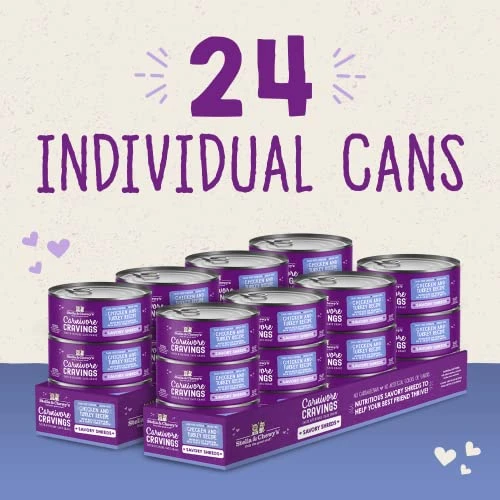 Stella & Chewy’s Carnivore Cravings Savory Shreds Cans – Grain Free, Protein Rich Wet Cat Food – Cage-Free Chicken & Turkey Recipe – (5.2 Ounce Cans, Case Of 24) 7 Stella & Chewy’s Carnivore Cravings Savory Shreds Cans – Grain Free, Protein Rich Wet Cat Food – Cage-Free Chicken & Turkey Recipe – (5.2 Ounce Cans, Case Of 24) - Image 5