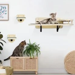 Cat Wall Shelves With 2 Steps,Cat Wall Mounted Shelves And Perches Set,Cat Wall Furniture With 2 Cat Bowls For Indoor Cats,Cat Climbing Shelf Hammock With Climbing Shelf Perches Plush Covered 13 Cat Wall Shelves With 2 Steps,Cat Wall Mounted Shelves And Perches Set,Cat Wall Furniture With 2 Cat Bowls For Indoor Cats,Cat Climbing Shelf Hammock With Climbing Shelf Perches Plush Covered -Purritos Shop 51YumDDR6QL