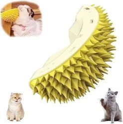 ZOVALI Durian Multifunctional Toys,Durian Cat Scratcher, Cat Scratcher Durian Comb, Massaging And Removing Floating Hair Cat Dog Mint Toys (Green+Yellow) -Purritos Shop 51admy3AJ4L. AC
