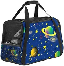 Pet Carrier Space Planets Food Pizza Soft-Sided Pet Travel Carriers For Cats,Dogs Puppy Comfort Portable Foldable Pet Bag Airline Approved -Purritos Shop 51ezmqiIWSL. AC