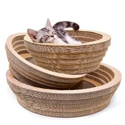 Fhony Cat Scratching Column Relaxing Bed Cat Scratching Board With Catnip Durable Recycled Board Cushion To Prevent Furniture Damage Cat Bed Basket Warm Scratch Mat Pad For Cats,Small
