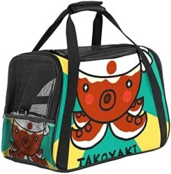 Pet Carrier Japanese Food Takoyaki Octopus Illustration Soft-Sided Pet Travel Carriers For Cats,Dogs Puppy Comfort Portable Foldable Pet Bag Airline Approved -Purritos Shop 51gfByKkfS. AC