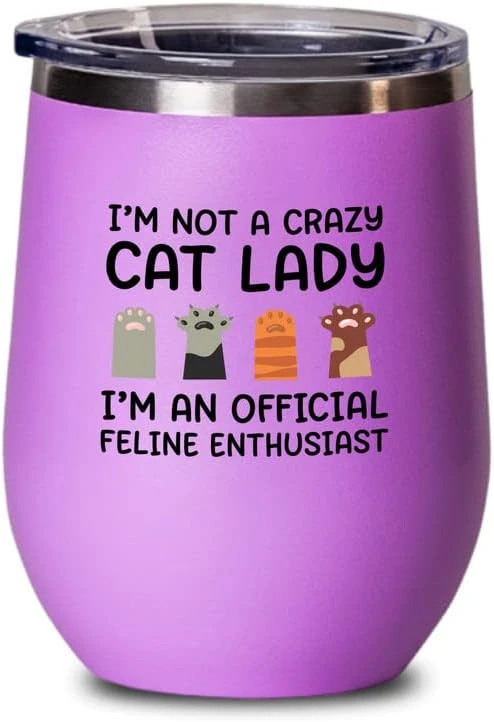 Flairy Land Cat Lady Black Wine Tumbler 12oz - Passionate About Cats -Cat Funny Gifts Cat Mom Cat Grandma Pet Paw Kitten Whiskers Cat Lovers Feline Cat Person Cat Rescuer 15 Flairy Land Cat Lady Black Wine Tumbler 12oz - Passionate About Cats -Cat Funny Gifts Cat Mom Cat Grandma Pet Paw Kitten Whiskers Cat Lovers Feline Cat Person Cat Rescuer - Image 13