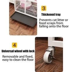 Cat Enclosures For Outside Universal Wheels Easy To Move, Designed From Metal Durable Suitable For Cats, Dogs, Rabbits, Blue/Pink (Color : Pink, Size : 78 * 55 * 137cm) -Purritos Shop 51heuUJltsL