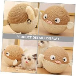 PATKAW Toys Sisal Rope Household Cat Scratcher Wear-Resistant Scratching Ball Cat Scratcher Ball Wear-Resistant Scratching Board Cat Treat Toy Dog Treat Dispenser Pet Cat Supplies 14 PATKAW Toys Sisal Rope Household Cat Scratcher Wear-Resistant Scratching Ball Cat Scratcher Ball Wear-Resistant Scratching Board Cat Treat Toy Dog Treat Dispenser Pet Cat Supplies -Purritos Shop 51hsQtSDLLL