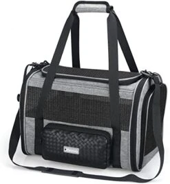 Pet Carrier TSA Airline Approved For Cat,Foldable Soft Edge Pet Travel Carrier Removable For Medium Small Cats And Dog 20lbs With Adequate Ventilation,5 Mesh Windows,2 Entrances,1 Dormer, 1Storage Bag 14 Pet Carrier TSA Airline Approved For Cat,Foldable Soft Edge Pet Travel Carrier Removable For Medium Small Cats And Dog 20lbs With Adequate Ventilation,5 Mesh Windows,2 Entrances,1 Dormer, 1Storage Bag -Purritos Shop 51i3i8TQJBL. AC