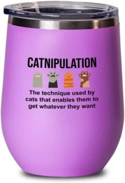 Flairy Land Cat Lady Black Wine Tumbler 12oz - Catnipulation Defiition -Cat Funny Gifts Cat Mom Cat Grandma Pet Paw Kitten Whiskers Cat Lovers Feline Cat Person Cat Rescuer -Purritos Shop 51iXkLBs cL. AC