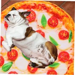 3 Pcs Mattress Mat Winter Machine Bed Bacon Comfortable Soft Round Orange Cozy For Warm Kennel Sleeping Cat Printing Pizza Portable Nest Pattern Puppy Plush Design Cute Pad -Purritos Shop 51jGtIBTMKL