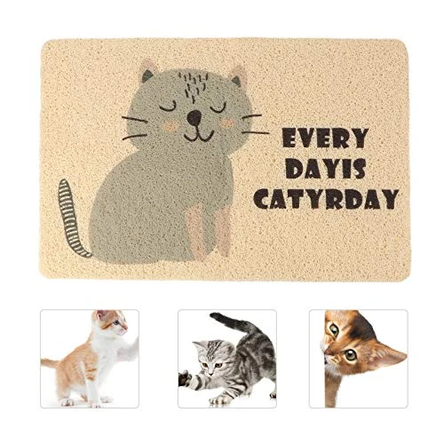 Outdoor Mats Cat Litter Mat, Cat Pad Cat Food Feeding Mat Pet Cushion Cat Litter Pad Washable Dog Cat Mat For Litter Boxes, Grey Cat Pattern Electric Litter Box 4 Outdoor Mats Cat Litter Mat, Cat Pad Cat Food Feeding Mat Pet Cushion Cat Litter Pad Washable Dog Cat Mat For Litter Boxes, Grey Cat Pattern Electric Litter Box - Image 2