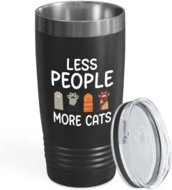 Flairy Land Cat Lady Black Tumbler 20oz - Passionate About Cats -Cat Themed Kitchenware Cat Parent Gift Cat Person Feline Mom Furkids Cat Sitter Cat Groomer Middle Aged Woman -Purritos Shop 51n23kc01uL. AC