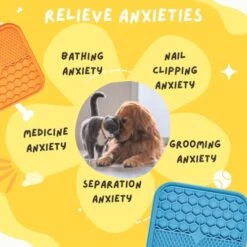 GENERIC Lick Mat For Dog And Cat, 2 Pack With Suction And Spatula, Anxiety And Boredom Relief, Great For Peanut Butter Blue, Orange -Purritos Shop 51nbfkbppwL