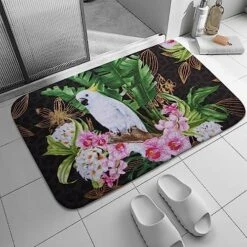 Nufar Exotic Parrot Cockatoo Print Gift For Birds Lovers Door Mats,Personalized Pet Decor Door Mats,Bird Lover Gift,Food Bowl Rug,Friends Doormat,Home Decor,Welcome Mat,Front Door Mat 30x17 Inch -Purritos Shop 51nwboVAwZL