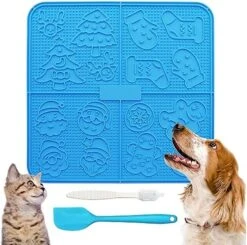 Femont X Large Licking Mat For Dog Slow Feeder Mat With 165 Strong Suction Cups For Peanut Butter,BPA Free Lick Pad For Pet Relieving Anxiety,Boredom,Grooming,Training(Blue,1 Spatula,1 Brush) 17 Femont X Large Licking Mat For Dog Slow Feeder Mat With 165 Strong Suction Cups For Peanut Butter,BPA Free Lick Pad For Pet Relieving Anxiety,Boredom,Grooming,Training(Blue,1 Spatula,1 Brush) -Purritos Shop 51oFMgRvZnL. AC