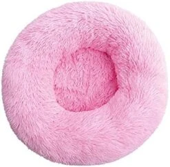 YangYan Long Plush Pet Bed Cat Super Soft Bed For Dogs Kennel Dog Round Winter Warm Sleeping Puppy Cushion Mat Portable Cat Supplies (Color : Pink, Size : 40cm) -Purritos Shop 51pnX7YBR L. AC