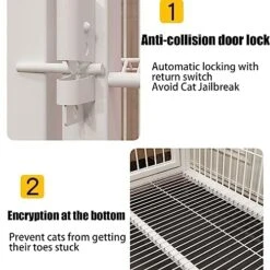 Cat Enclosures For Outside Universal Wheels Easy To Move, Designed From Metal Durable Suitable For Cats, Dogs, Rabbits, Blue/Pink (Color : Pink, Size : 78 * 55 * 137cm) -Purritos Shop 51r3utjivcL