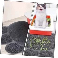 Hohopeti 2pcs Cat Mat Cat Litter Mat Dog Training Pads Puppy Washing Mat Anti-Skid Dog Pad Cat Drinking Bowl Pad PVC Food Mat Small Animals PVC Grey Water Proof Pet Feeding Mat Cat Food Pad -Purritos Shop 51rMXwe705L
