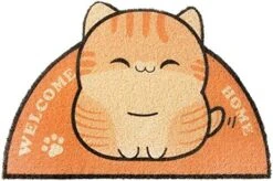 GENERIC Cat Litter Trapping Mat 23.6"x 15" For Cat Litter Box, Bathroom Mat, Bedroom Mat, Soft On Paws, Easy To Clean, Durable Cat Dog Bath Mat, Ripple Rug For Pet (Black Cat) -Purritos Shop 51rXk9kQZmL. AC