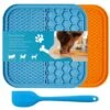 GENERIC Lick Mat For Dog And Cat, 2 Pack With Suction And Spatula, Anxiety And Boredom Relief, Great For Peanut Butter Blue, Orange -Purritos Shop 51rgELlBLoL