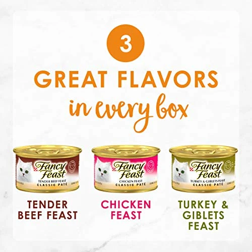 Purina Fancy Feast Grain Free Pate Wet Cat Food Variety Pack, Poultry & Beef Collection - (30) 3 Oz. Cans 5 Purina Fancy Feast Grain Free Pate Wet Cat Food Variety Pack, Poultry & Beef Collection - (30) 3 Oz. Cans - Image 3