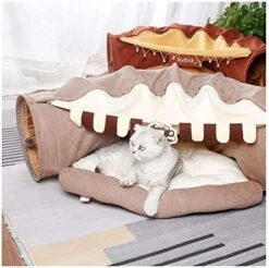 YangYan Cat Bed Tunnel Collapsible Removeable Cat Tunnel Tube Pet Interactive Play Toys With Plush Balls For Cat Puppy (Color : Gold) -Purritos Shop 51ssLTuw77L. AC 1