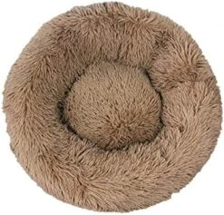 YangYan Super Soft Pet Bed Kennel Dog Round Cat Winter Warm Sleeping Bag Long Plush Puppy Cushion Mat Portable Cat Supplies 46/50/60cm (Color : White Brown, Size : 50cm) -Purritos Shop 51vthpinQKL. AC 1