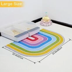 Cat Litter Mat Quality Litter Box Mat Large Non-Slip Cat Litter Mat Litter Trapping Mat Soft Durable Kitty Litter Mat Compatible Two Litter Boxes Cat Products Easy To Clean -Purritos Shop 51vvSFXw4LL