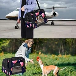 Pet Carrier Cartoon Donuts Food Plants Pattern Soft-Sided Pet Travel Carriers For Cats,Dogs Puppy Comfort Portable Foldable Pet Bag Airline Approved -Purritos Shop 51wUdKO4dTL