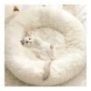 YangYan Long Plush Pet Bed Cat Super Soft Bed For Dogs Kennel Dog Round Winter Warm Sleeping Puppy Cushion Mat Portable Cat Supplies (Color : Pink, Size : 40cm) -Purritos Shop 51wy6gIY81L