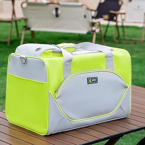 H.S.C PET Light Green Soft Cat Carrier For Pet,Detachable Rolling Carrier With Wheels For Small Animal Like Bunny Kittens Puppy,for Traveling/Hiking/Camping (with Drawbar) 5 H.S.C PET Light Green Soft Cat Carrier For Pet,Detachable Rolling Carrier With Wheels For Small Animal Like Bunny Kittens Puppy,for Traveling/Hiking/Camping (with Drawbar) - Image 3