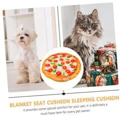 3 Pcs Mattress Mat Winter Machine Bed Bacon Comfortable Soft Round Orange Cozy For Warm Kennel Sleeping Cat Printing Pizza Portable Nest Pattern Puppy Plush Design Cute Pad -Purritos Shop 51xfSZeSyEL
