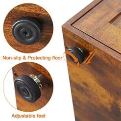 Heybly Cat Tree, Wood Litter Box Enclosure With Food Station, All-in-one Indoor Cat Furniture With Large Platform And Condo, Modern Style Cat Tower, Hammock, Rustic Brown HCT103SR -Purritos Shop 51yYkeYMWdL