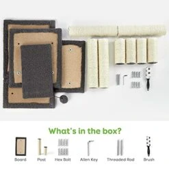 Pawque Dog Stairs & Cat Scratching Post Pet Steps For High Beds Couch, High-Strength Boards Holds Up To 150 Lbs For Indoor Small Cats Kittens Dogs Climbing Playing, 3 Combination Options, 3 Steps-Grey -Purritos Shop 51zGmGogVsL