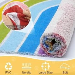 Cat Litter Mat Quality Litter Box Mat Large Non-Slip Cat Litter Mat Litter Trapping Mat Soft Durable Kitty Litter Mat Compatible Two Litter Boxes Cat Products Easy To Clean -Purritos Shop 614MakZm3EL