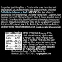 Evanger's Hand Packed Beef Tips With Gravy For Cats, 24x 5.5 Oz Cans