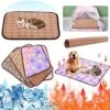 Hnjtkj Pet Dual-Use Mat Cushion Summer Cooling Comfortable And Cool Bamboo Fiber Mat Pet Supplies 40 * 30CM,Brown,40CM*30CM -Purritos Shop 61QPCnw18ML