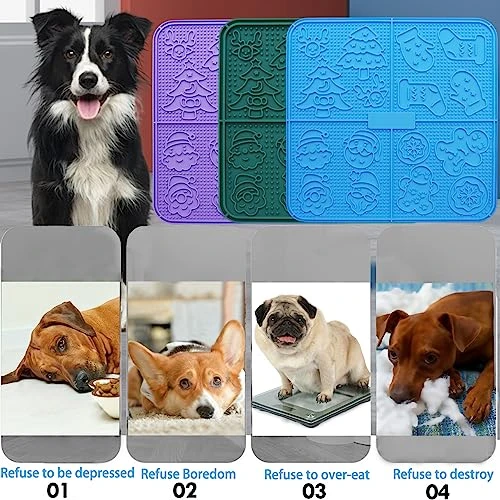 Femont X Large Licking Mat For Dog Slow Feeder Mat With 165 Strong Suction Cups For Peanut Butter,BPA Free Lick Pad For Pet Relieving Anxiety,Boredom,Grooming,Training(Blue,1 Spatula,1 Brush) 5 Femont X Large Licking Mat For Dog Slow Feeder Mat With 165 Strong Suction Cups For Peanut Butter,BPA Free Lick Pad For Pet Relieving Anxiety,Boredom,Grooming,Training(Blue,1 Spatula,1 Brush) - Image 3