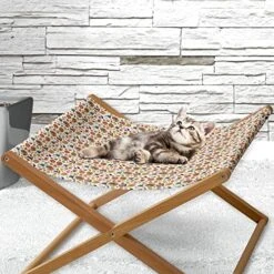 Lunarable Thanksgiving Pet Hammock, Food Abundance Autumn Harvest Traditional Celebration Dinner Pattern, Bed For Kittens Canopy With Durable Wooden Frame, 22" X 19 1/2" X 13", Multicolor